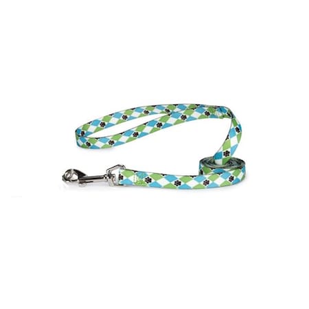 Pamperedpets CC Pooch Patterns Ld 6 Ft x 1 In Blue Argyle P PA444192